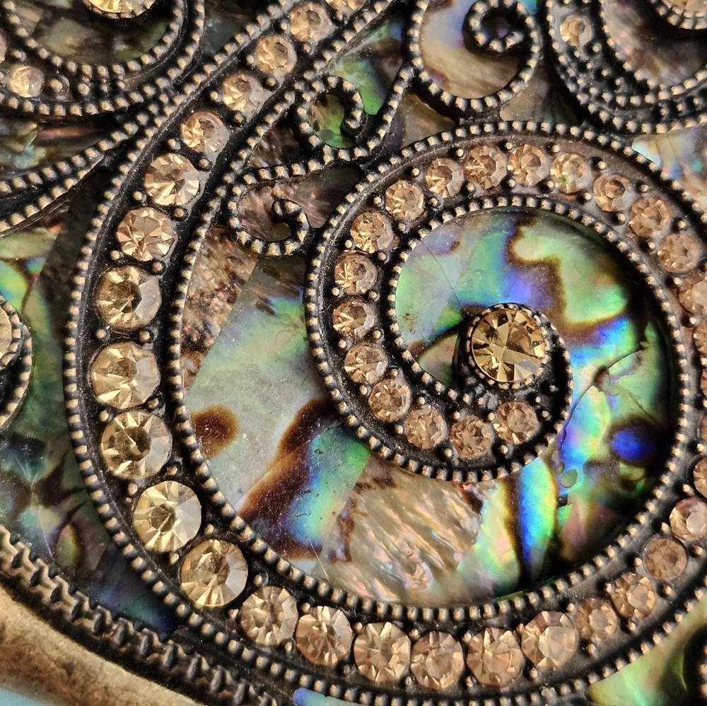 Abalone Shell Chunky Necklace Statement - image 2